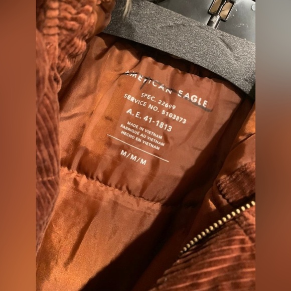 Rust Colored Women’s American Eagle Corduroy Parka - Picture 3 of 6